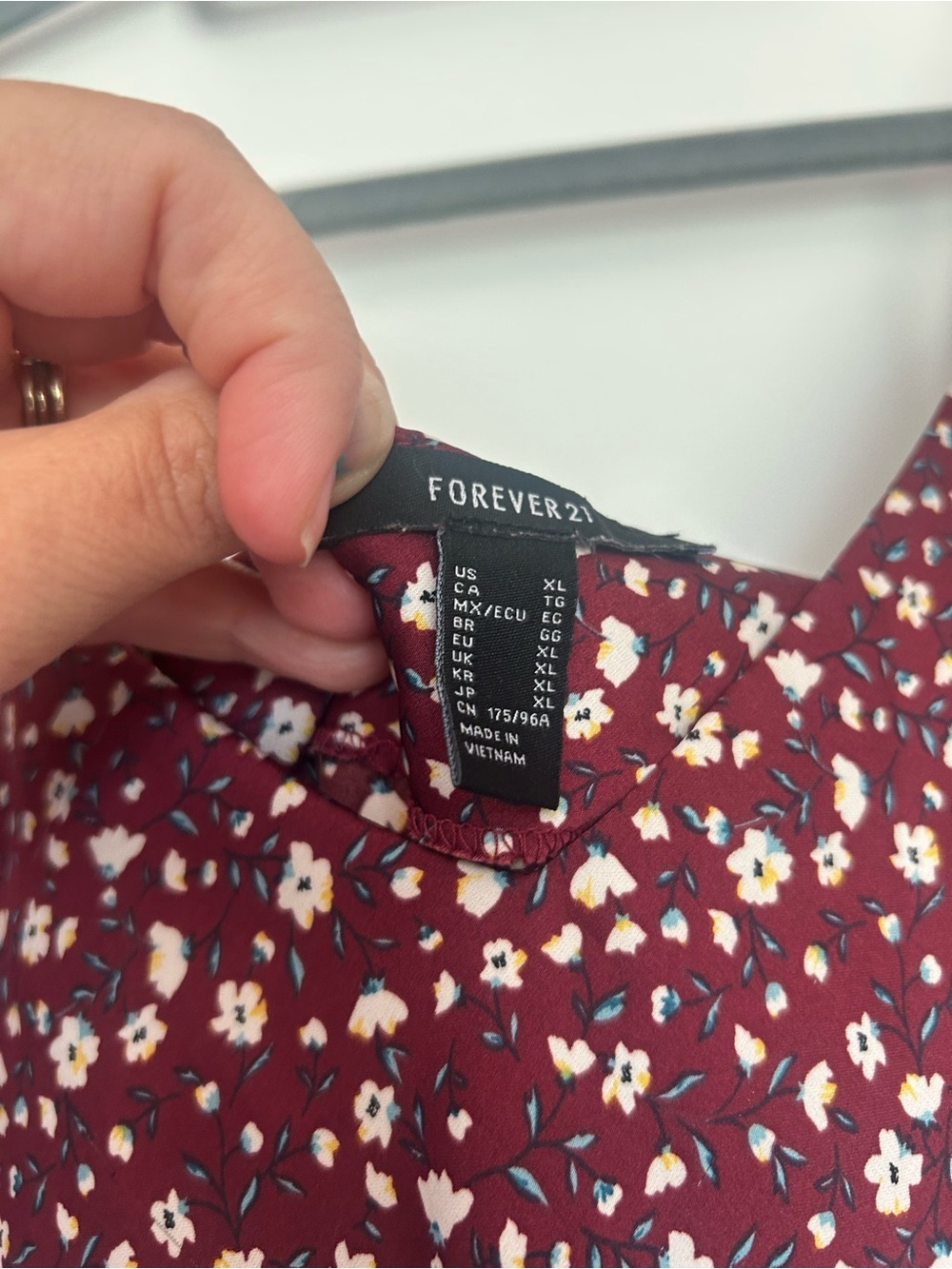 Women's Burgundy Floral Slip Dress - Picture 4 of 9